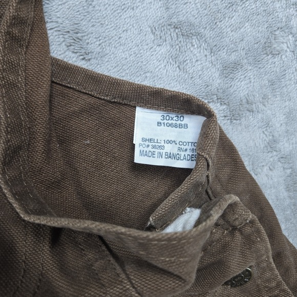 Berne Canvas Overalls Bibs Men 30x30 Dark Brown Unlined Actual 30×28 - Picture 3 of 11